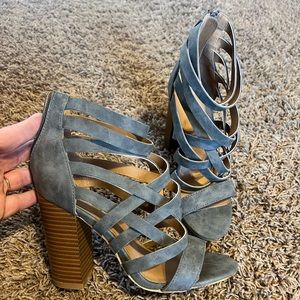 Mi.iM strappy heels!  Grey. Brand new. Only been tried on. Size 8.